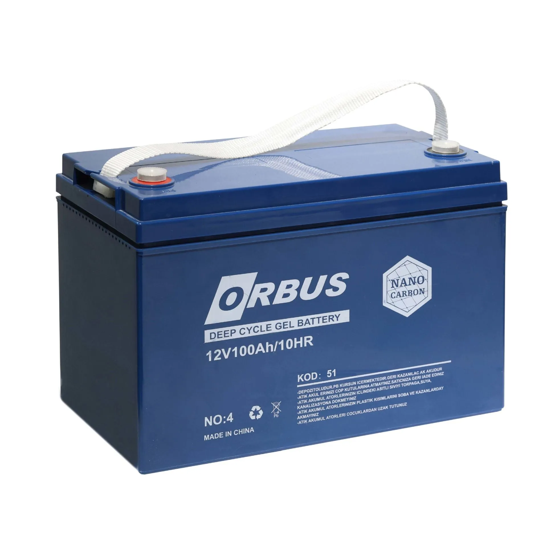 Orbus 12V 100Ah jel akü ürün fotoğrafı